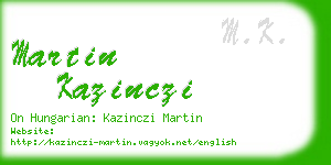 martin kazinczi business card